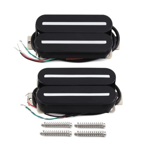 FLEOR Hot Dual Rail Humbucker Pickups Ceramic Electric Guitar Neck+Bridge Pickup Humbucker Set, Black