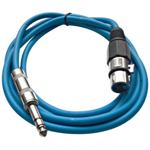 Seismic Audio – SATRXL-F6 – Blue 6′ XLR Female to 1/4″ TRS Patch Cable