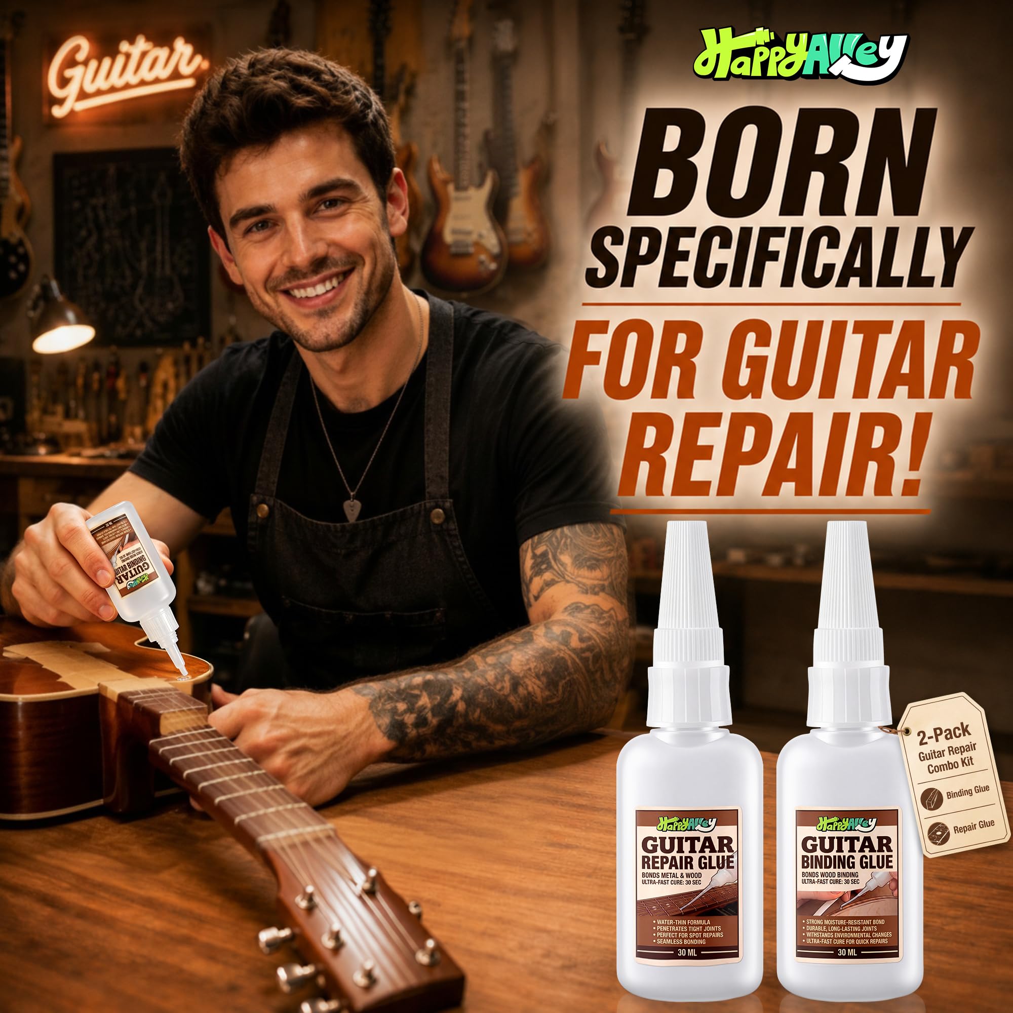 2 Pcs Guitar Nut and Binding Glue Kit, Repair Thin CA Glue for Fret & Nut