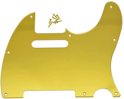 Dopro 8 Hole Tele Guitar Pickguard Scratch Plate fits USA/Mexican FD Telecaster Gold Mirror