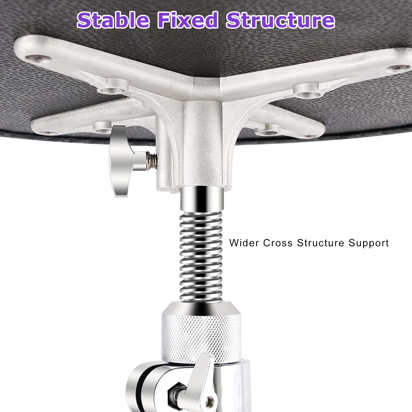 EASTROCK Drum Throne Adjustable Height, Drum Stools Rotatable Padded Motorcycle Style Drum Seat Drum Chair with Anti-Slip Feet for Drummers, Adult