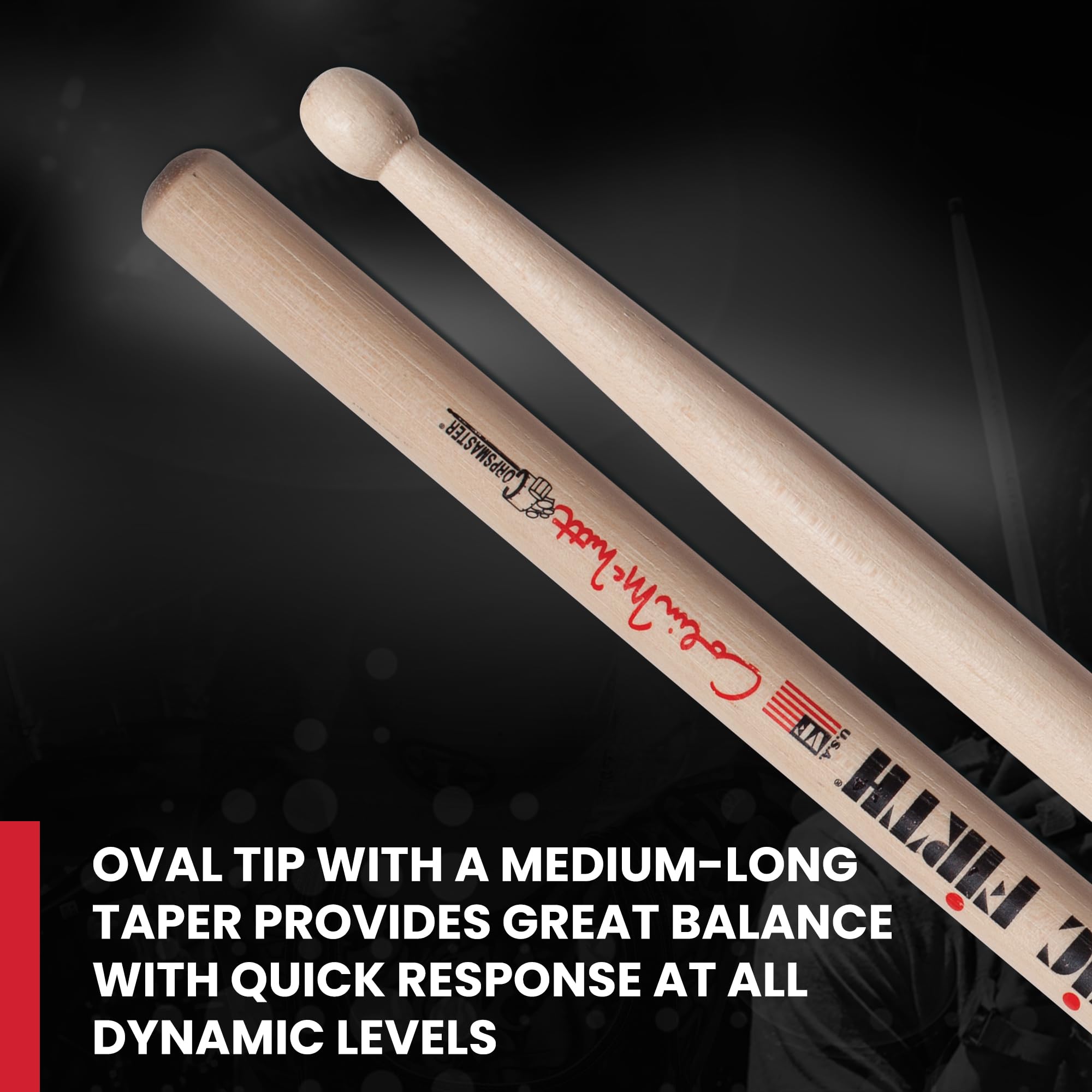 Vic Firth SCM Corpsmaster Signature Snare Colin McNutt Drumsticks – 12-Pack Bundle with Austin Bazaar Polishing Cloth