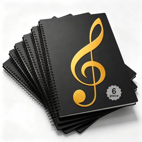 6Pack Sheet Music Folder,10 Double Sided Pocket Music Binder for Musicians