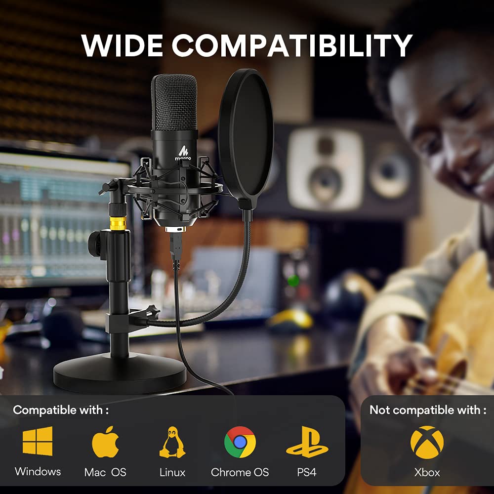 MAONO A04T USB Condenser Microphone Kit, 192kHz/24bit for PC Podcasting