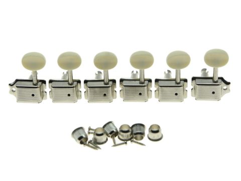 Dopro Nickel with Aged White Lefty Split Shaft Vintage Guitar Tuning Keys Machine Heads for Strat Tele