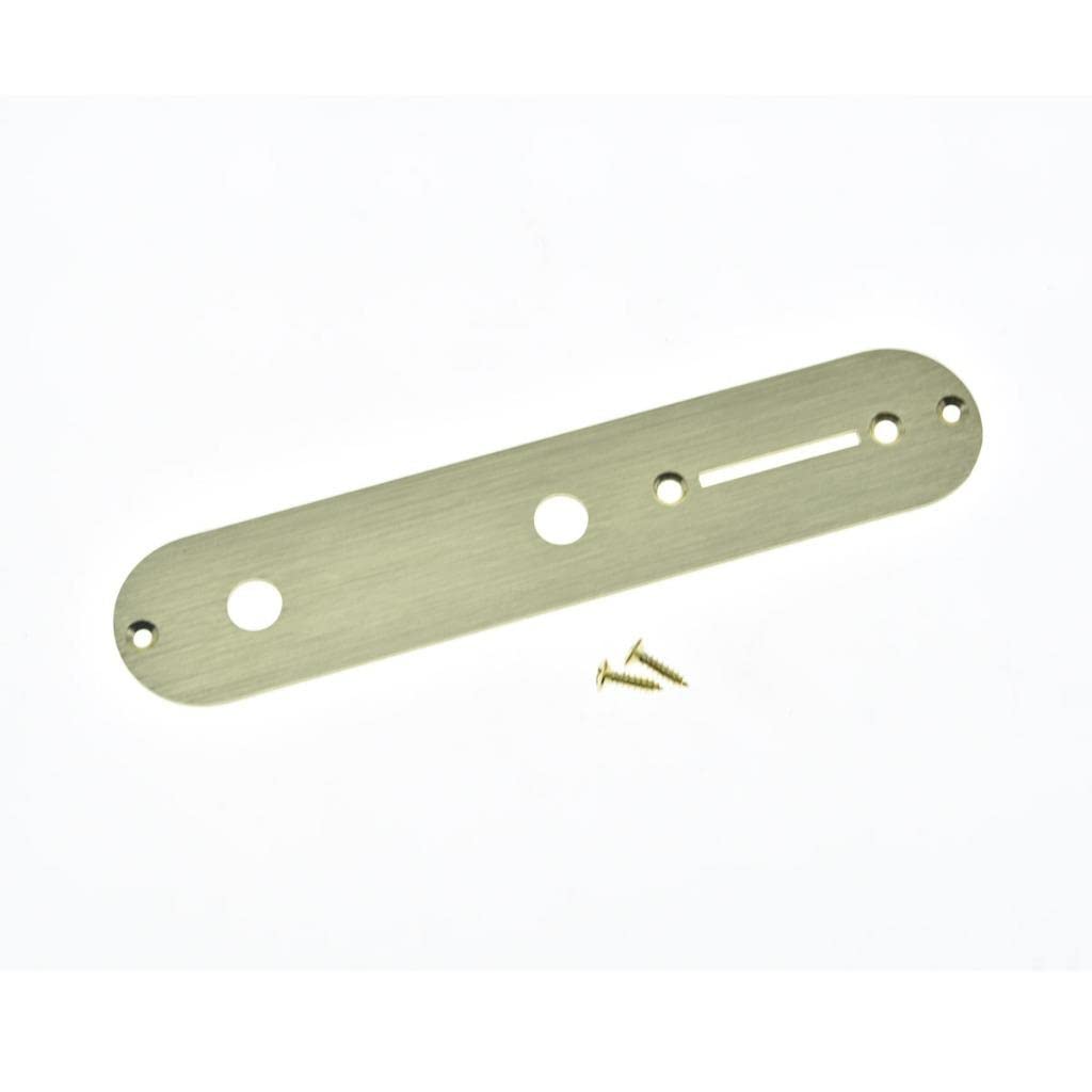 KAISH USA Specs Metal Aluminum Anodized Tele Control Plate with 3/8″ CTS Pot Holes for American/Mexican Telecaster Gold