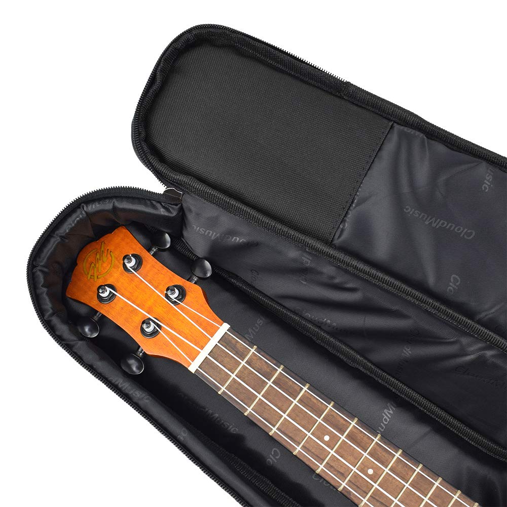 CLOUDMUSIC Ukulele Case Gig Bag, Tenor 26″, Green Monstera