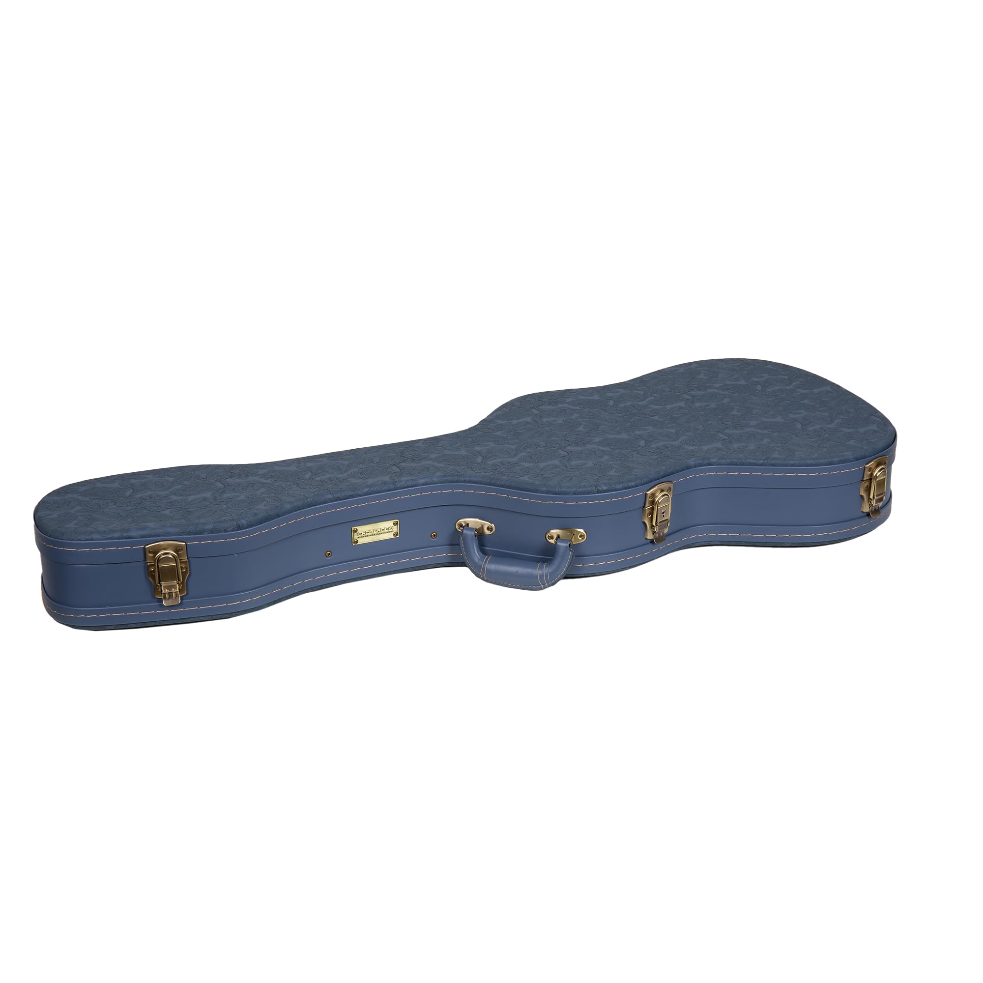 Crossrock Relief Series Electric Guitar Case for Telecaster & Stratocaster Style | Carved Smoke Blue Finish, Monochrome Blue Velvet Interior, Lock (CRW630STSB)