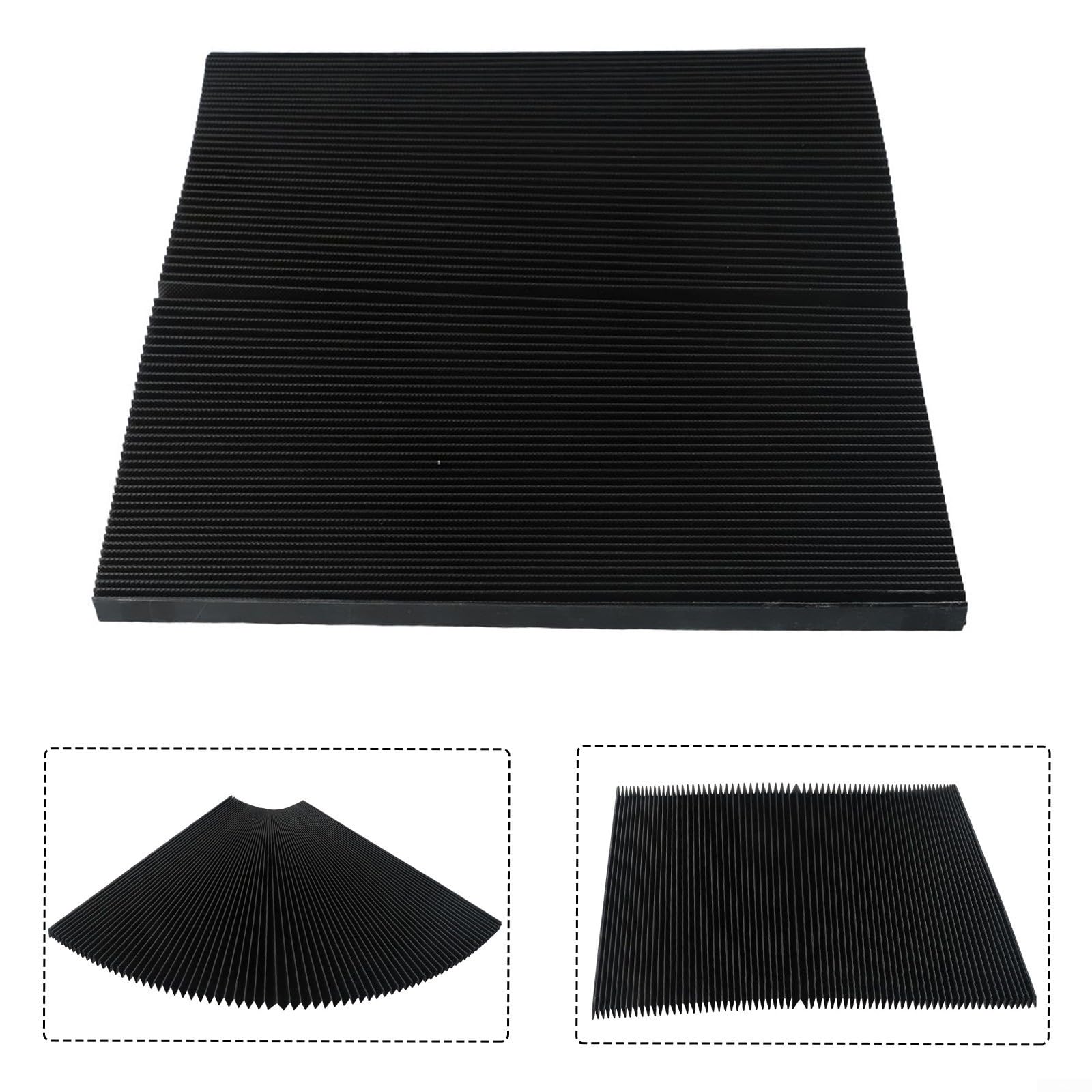 CNC Machine Accordion Cover, Accordion Way Cover Protective, Rubber Flexible Cover Milling Machine 3-proof Cloth Protective, Flat Bellows Cover, L 1500MM* H 15mm (Width 300mm)