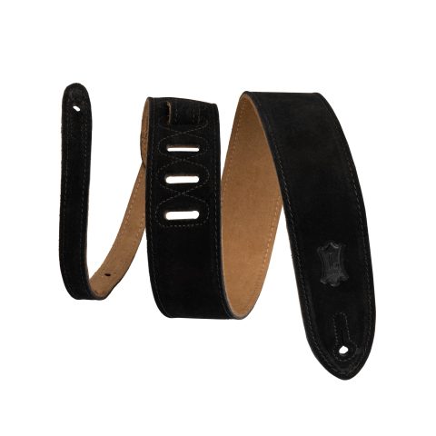 Levy’s Leathers Simply Suede Series 2″ Guitar Strap with Loop and Ladder Height Adjustment, Black (MS12-BLK)