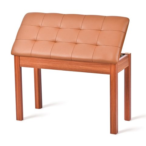 ZHRUNS Duet Piano Bench Wooden Keyboard Bench with Storage Compartment, 29”Piano Chair Seat with Padded Cushion, Long Piano Stool Brown