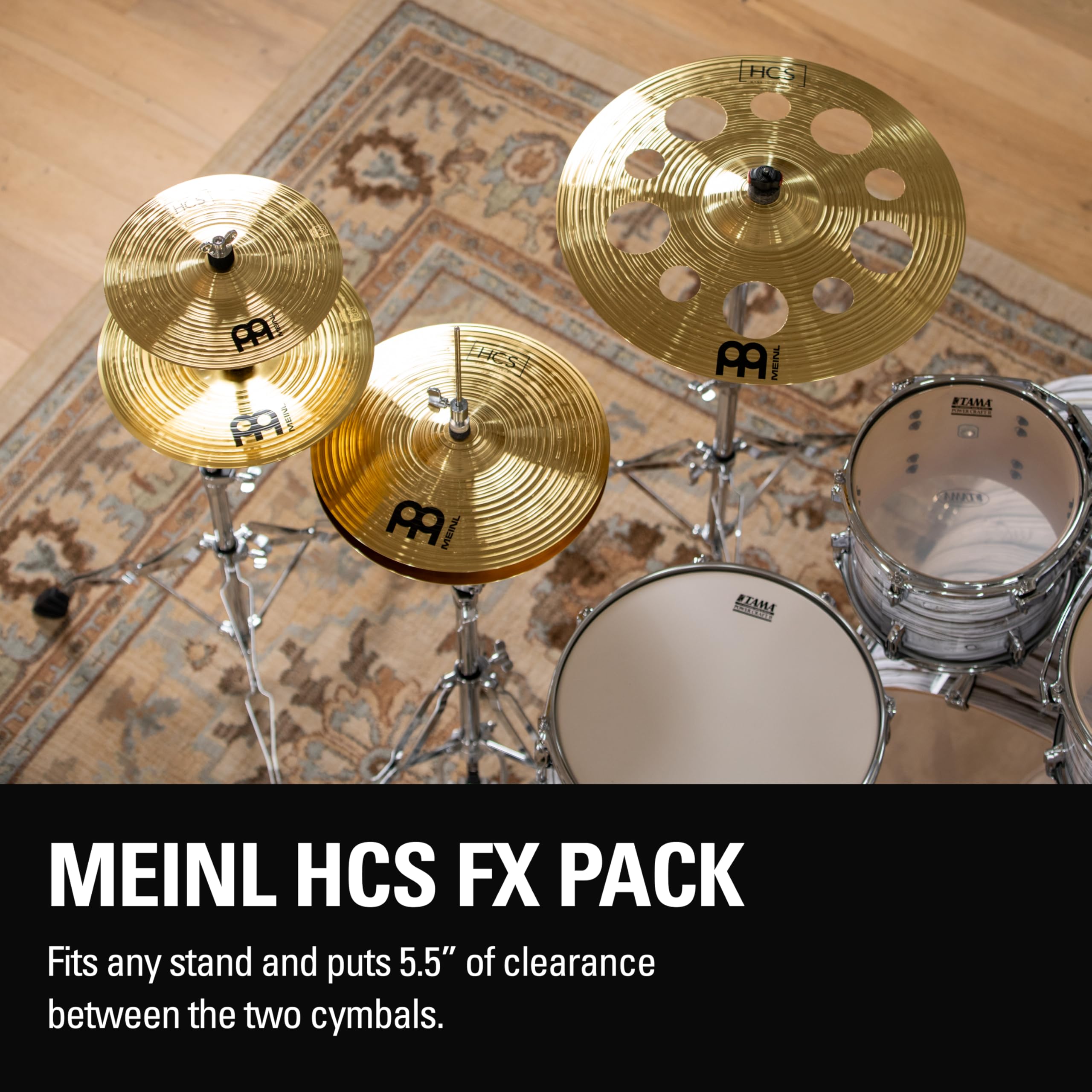 Meinl Cymbals HCS-FX HCS Cymbal Box Set Effects Pack with 10″ Splash, 12″ China, Plus a FREE Cymbal Stacker (VIDEO)