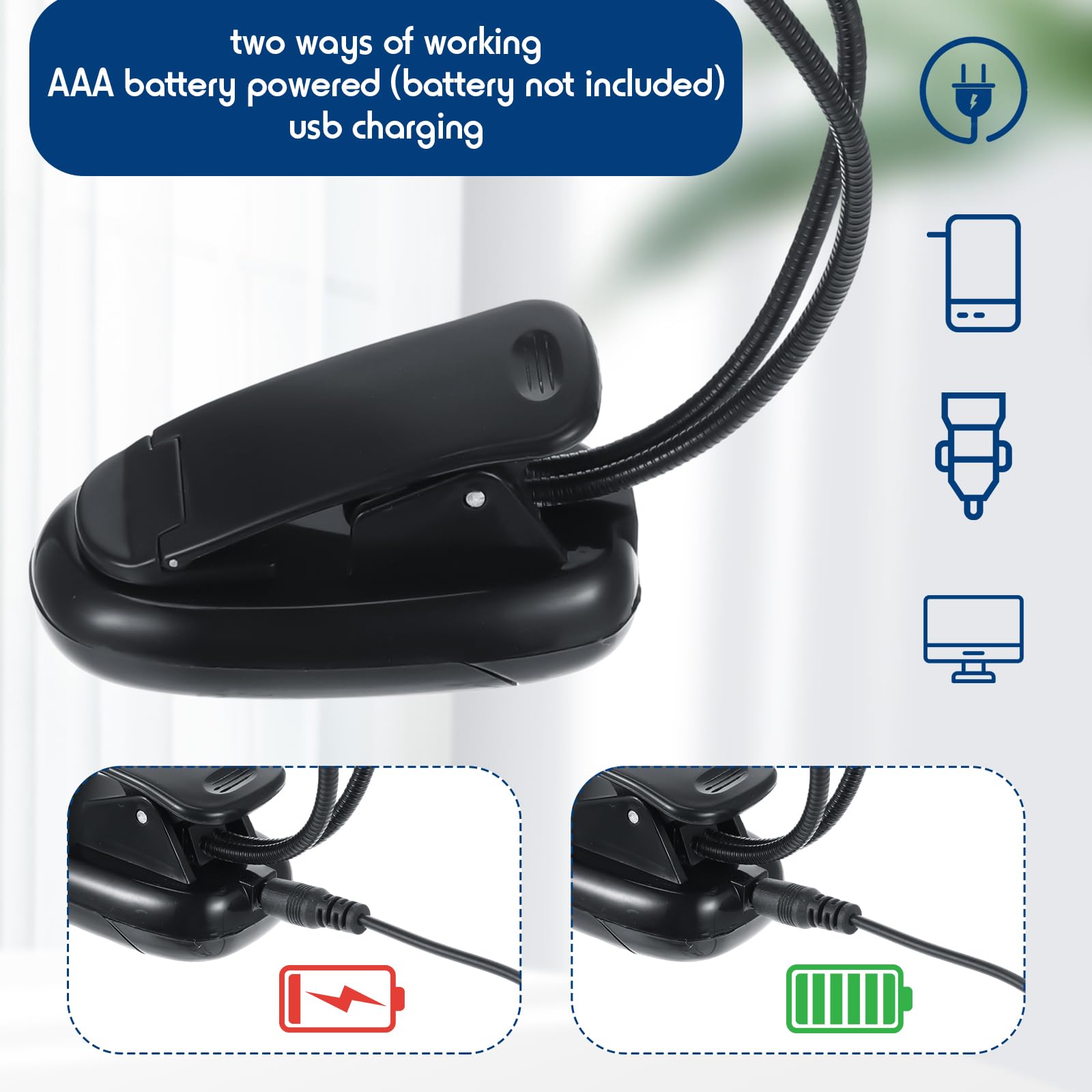 Retisee 6 Pcs Music Stand Lights Clip on Reading Lights
