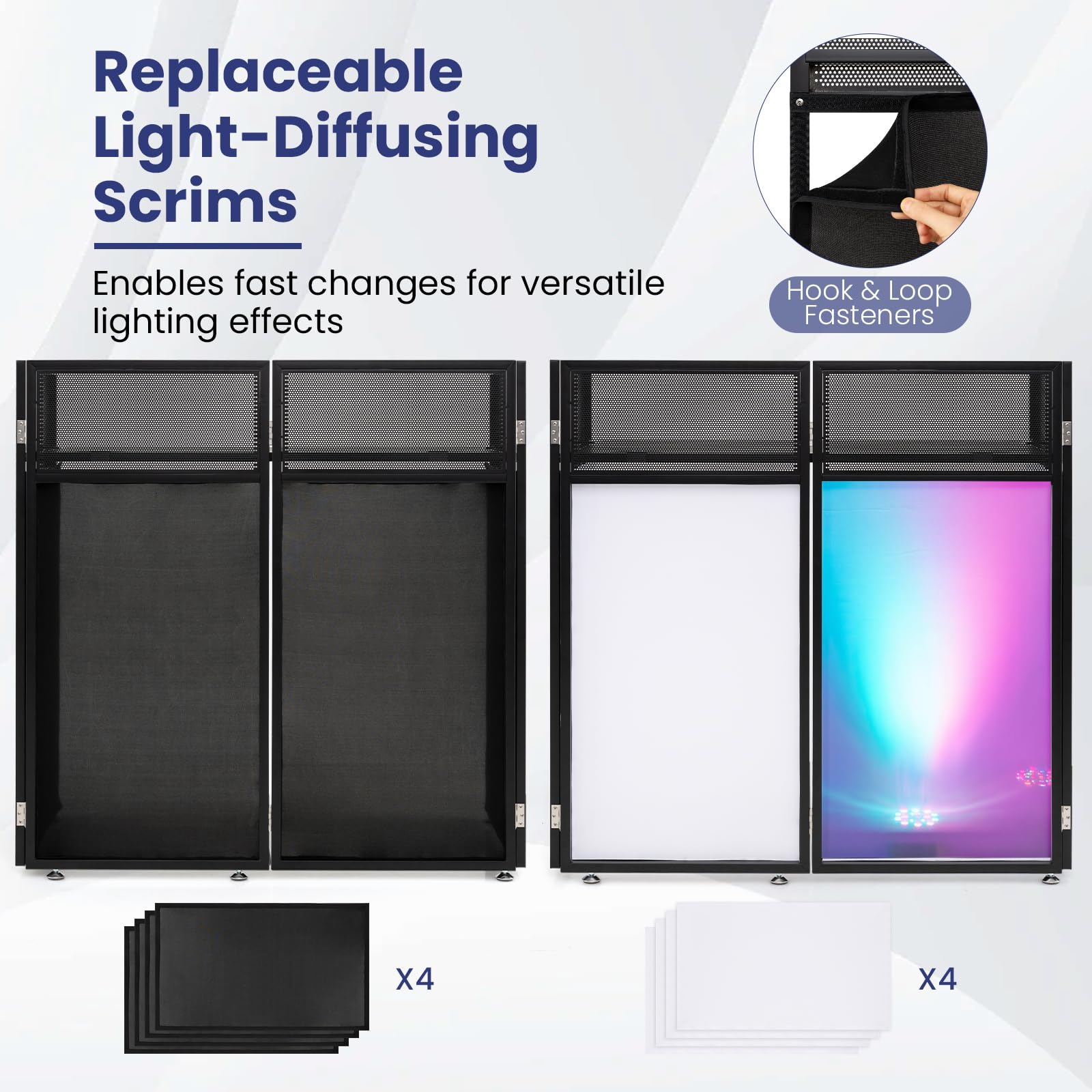 Goplus Portable DJ Facade Booth with Scrims & Carrying Bag (Standard)