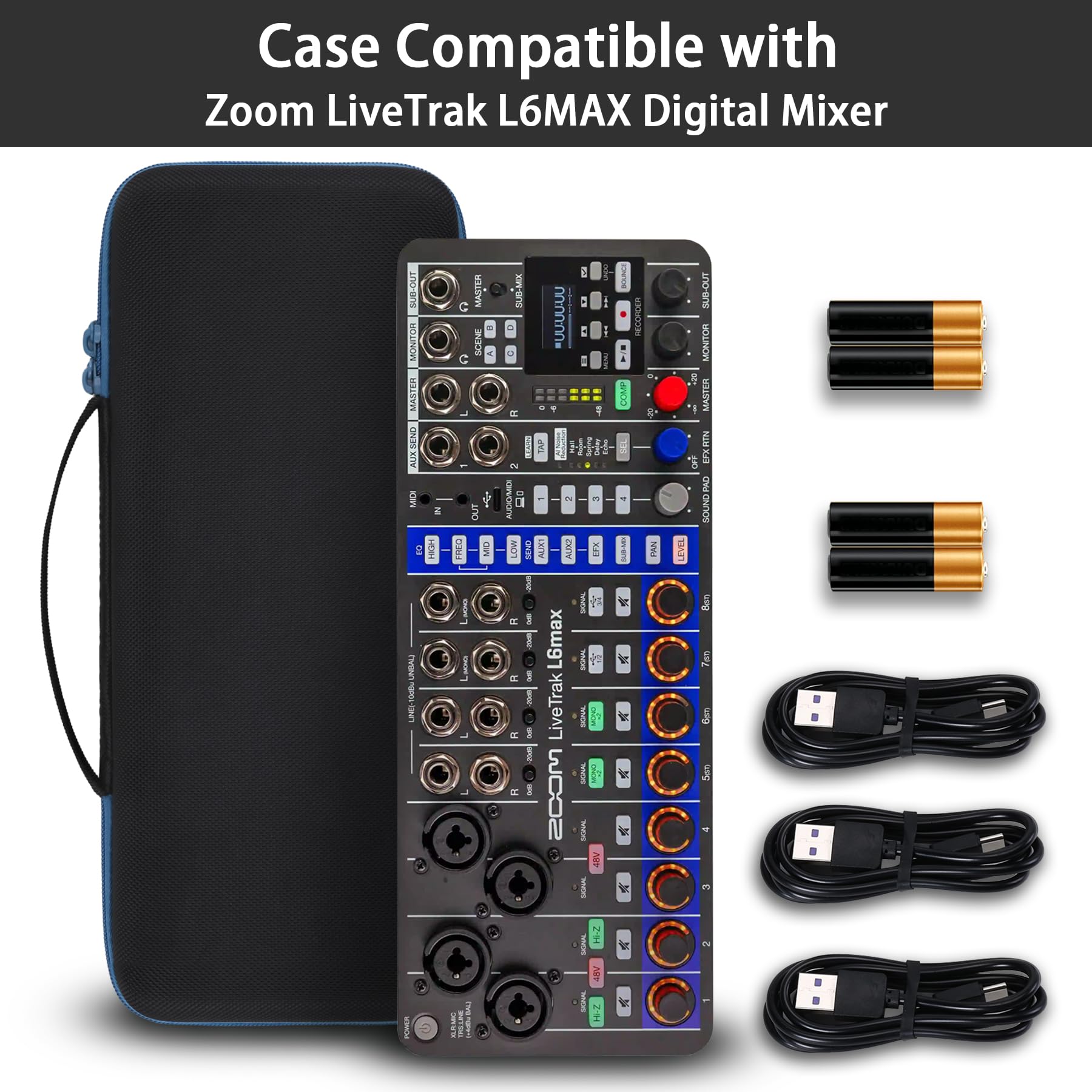 co2CREA Hard Case for Zoom LiveTrak L6max Digital Mixer