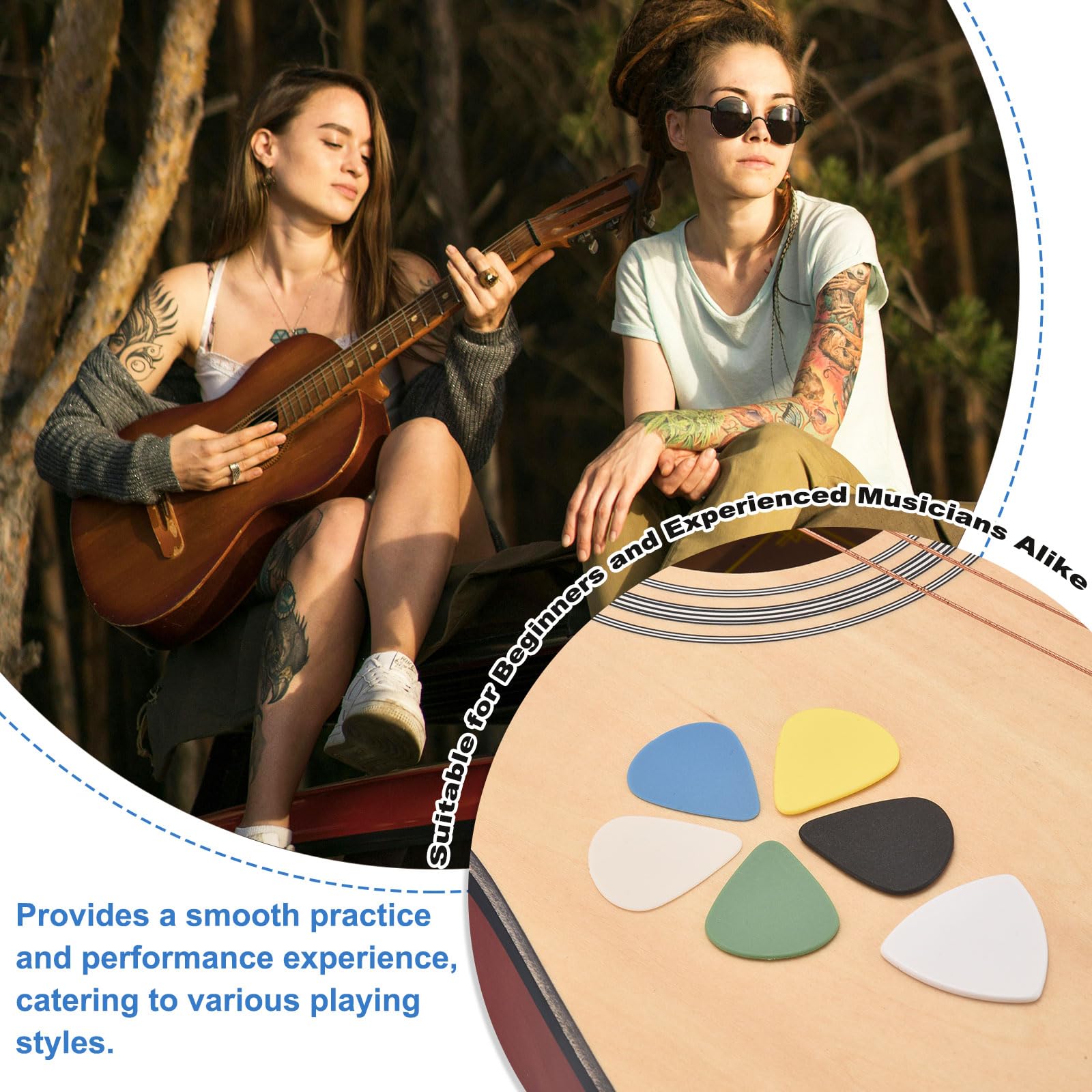 MECCANIXITY Guitar Picks 20Pcs 0.81mm Thick Matte Non-slip Guitar Black