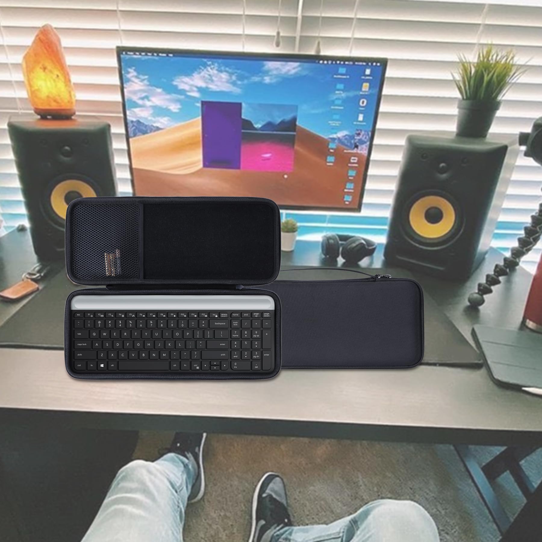 Lebakort Hard Case Compatible with Logitech MK470 Slim Keyboard and Mouse Combo (Off White Case Only)