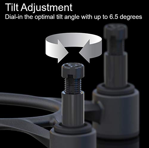 IsoAcoustics Aperta Series Isolation Speaker Stands with Tilt Adjustment: Aperta200 (7.8″ x 10″) Silver Pair