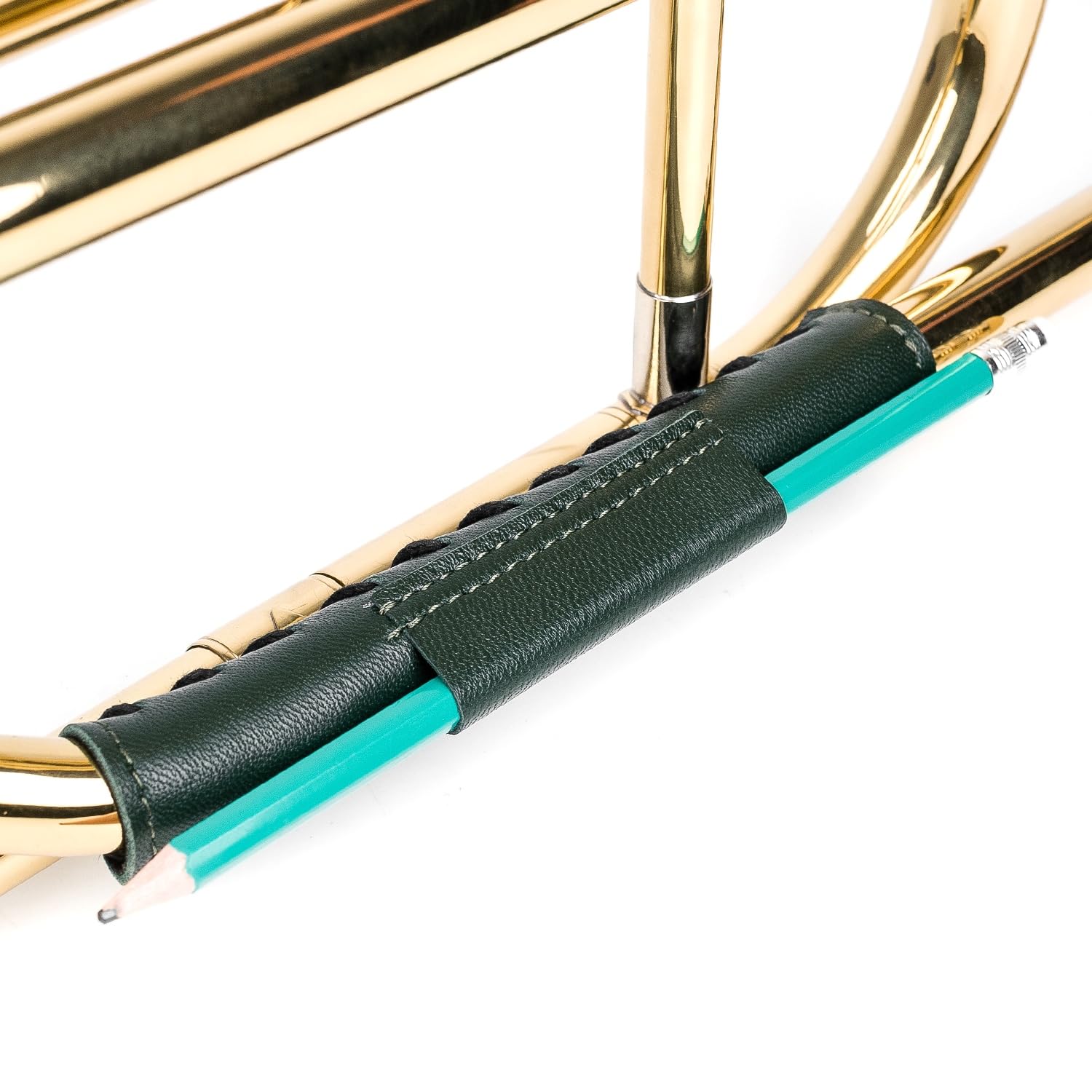MG Leather Work Trombone Neck Guard Padded Genuine Leather Protection Trombone Neck Cover Wrap Moist Dirt Oil Protection Protective Neck Pad Accessories Green