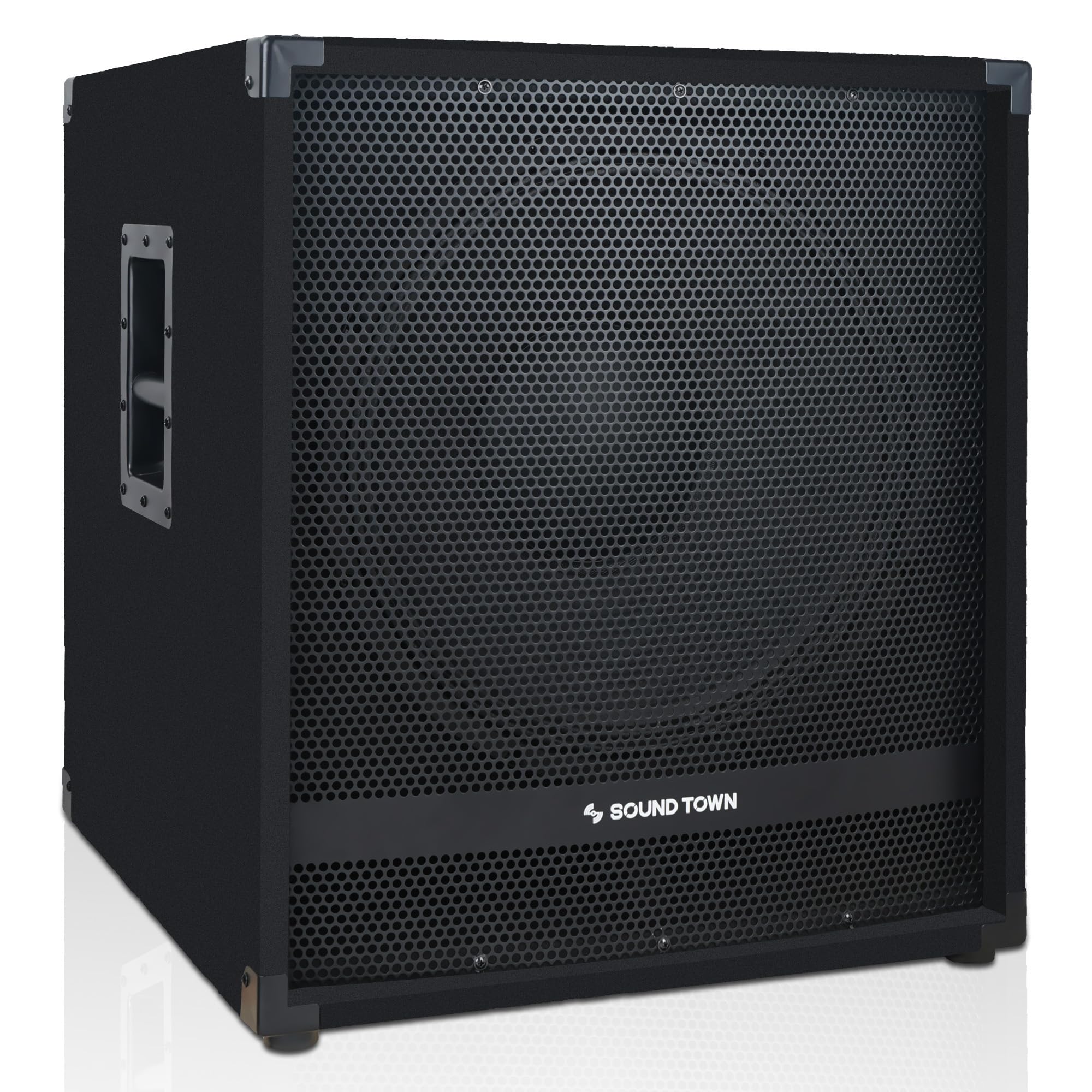 Sound Town METIS Series Powered Subwoofer 2400 Watts 18″, with Class-D Amplifier, 4-inch Voice Coil, High-Pass Filter (METIS-18PWG)