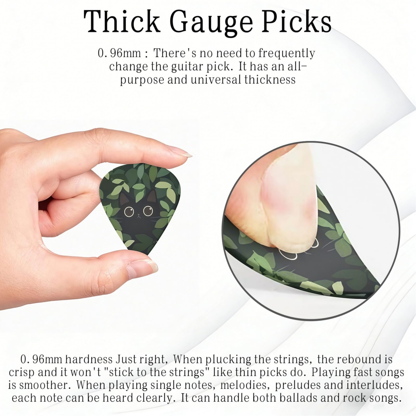 KWSAAHU 0.96mm Thick Guitar Picks – Peek Cat