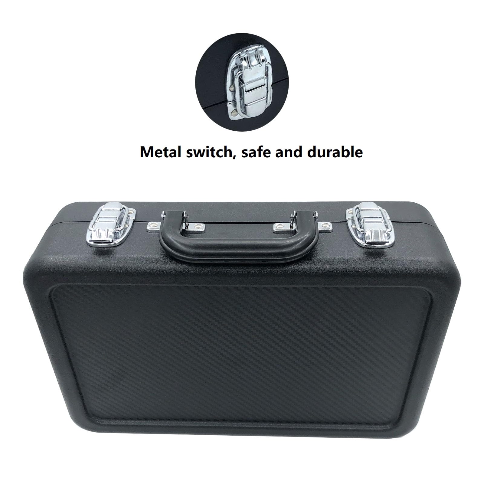 TUOREN Clarinet Case Sturdy ABS Plastic Portable Protective Storage Bag Box for Clarinet Players