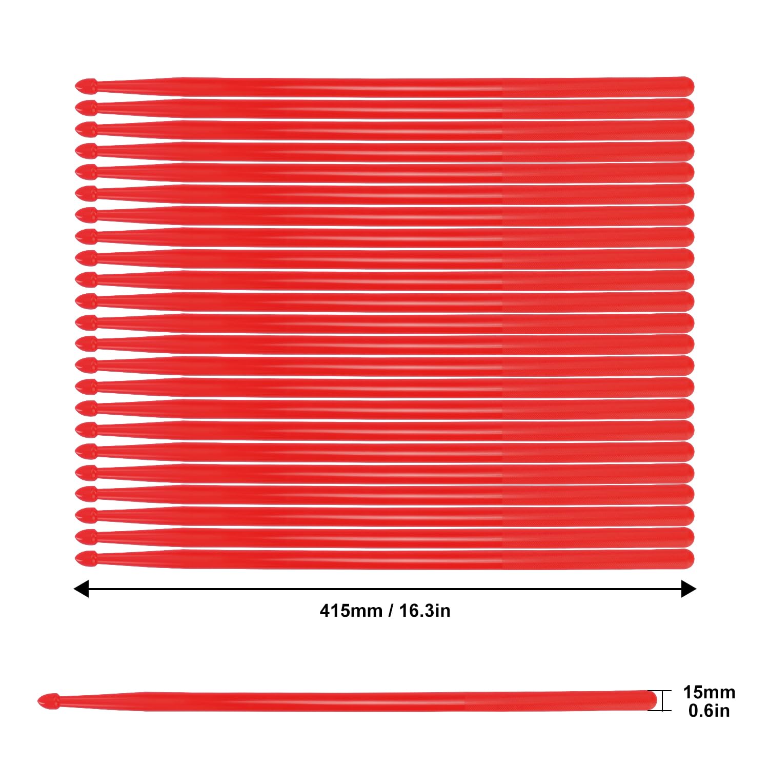 KUKLIPJIM 12 pairs Drumsticks, High-Quality 5A Drum Sticks, Red