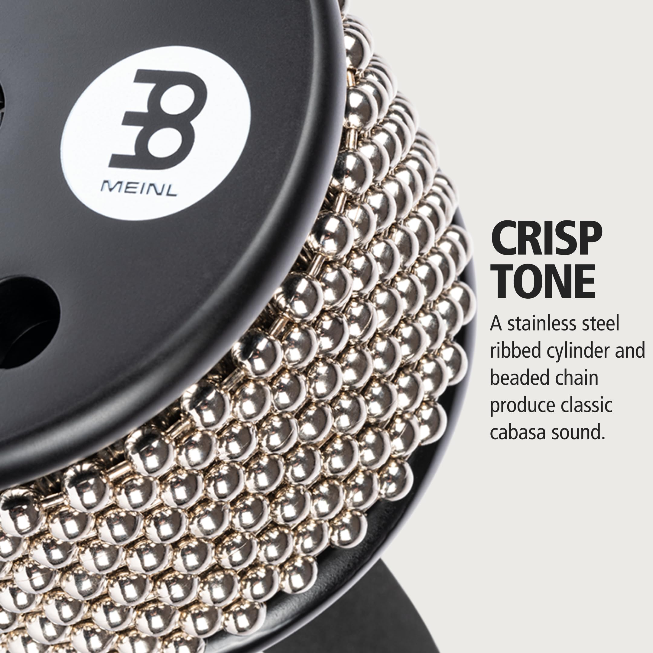 Meinl Percussion Turbo Cabasa with Sound Ports for Extra Projection, Medium Size-Wooden Handle with Padded Soft Grip, Steel Cylinder and Chain, 2-YEAR WARRANTY, CA5BK