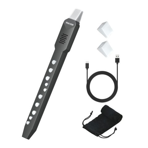 KONIX Electronic Wind Instrument, DC02 Pro Digital Wind Instrument with 10 Musical Tones, MIDI Bluetooth, Built-in Battery, EWI Instrument for Beginners, Black