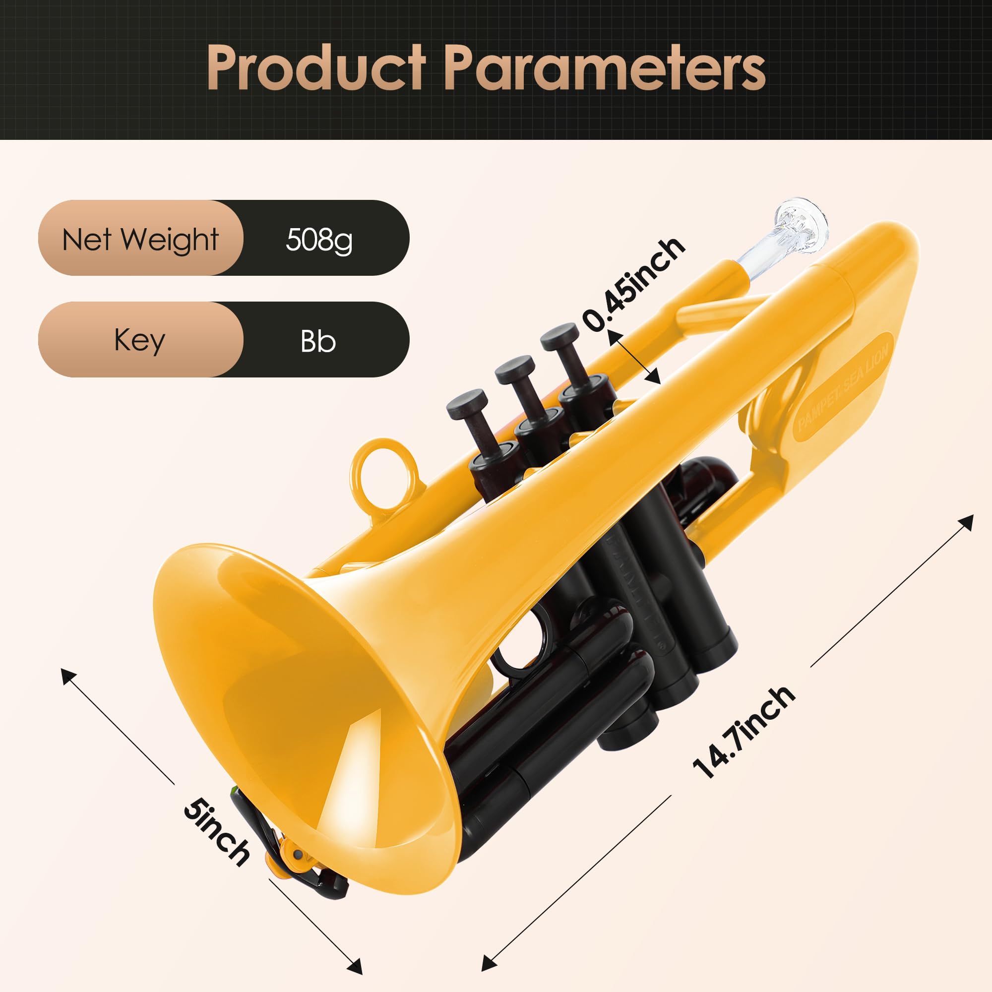 PAMPET SEA LION Plastic Bb Trumpet for Advanced Student Beginner