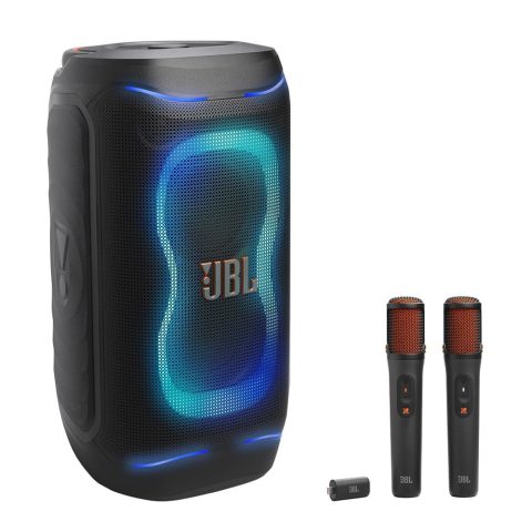 JBL PartyBox 130 Portable Party Speaker Bundle with EasySing Wireless Microphones (Black)