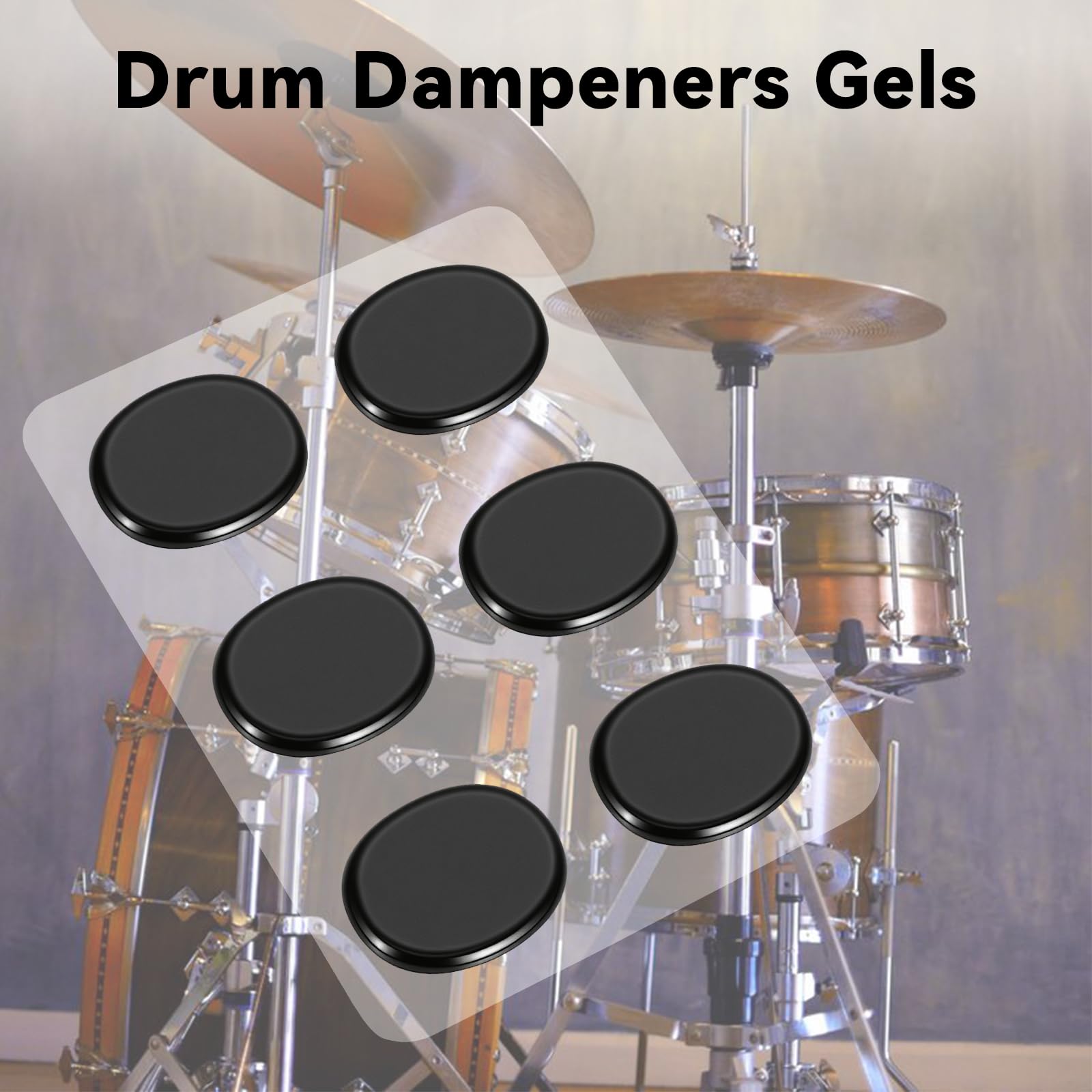 EASTROCK Round Drum Dampeners Gels Silicone Gel Pads 30 Pieces,Black