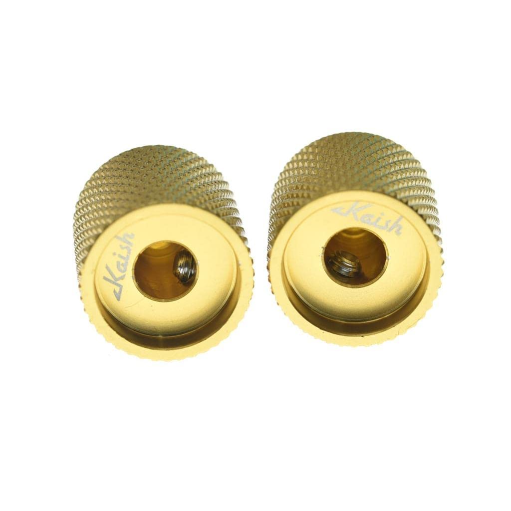 4pcs Aluminium Guitar/Bass Knobs Volume/Tone Control Knob 1/4″ Metal Universal Potentiometer Pot Knobs with Set Screw and Indicator for Tele/Telecaster/P Bass Gold