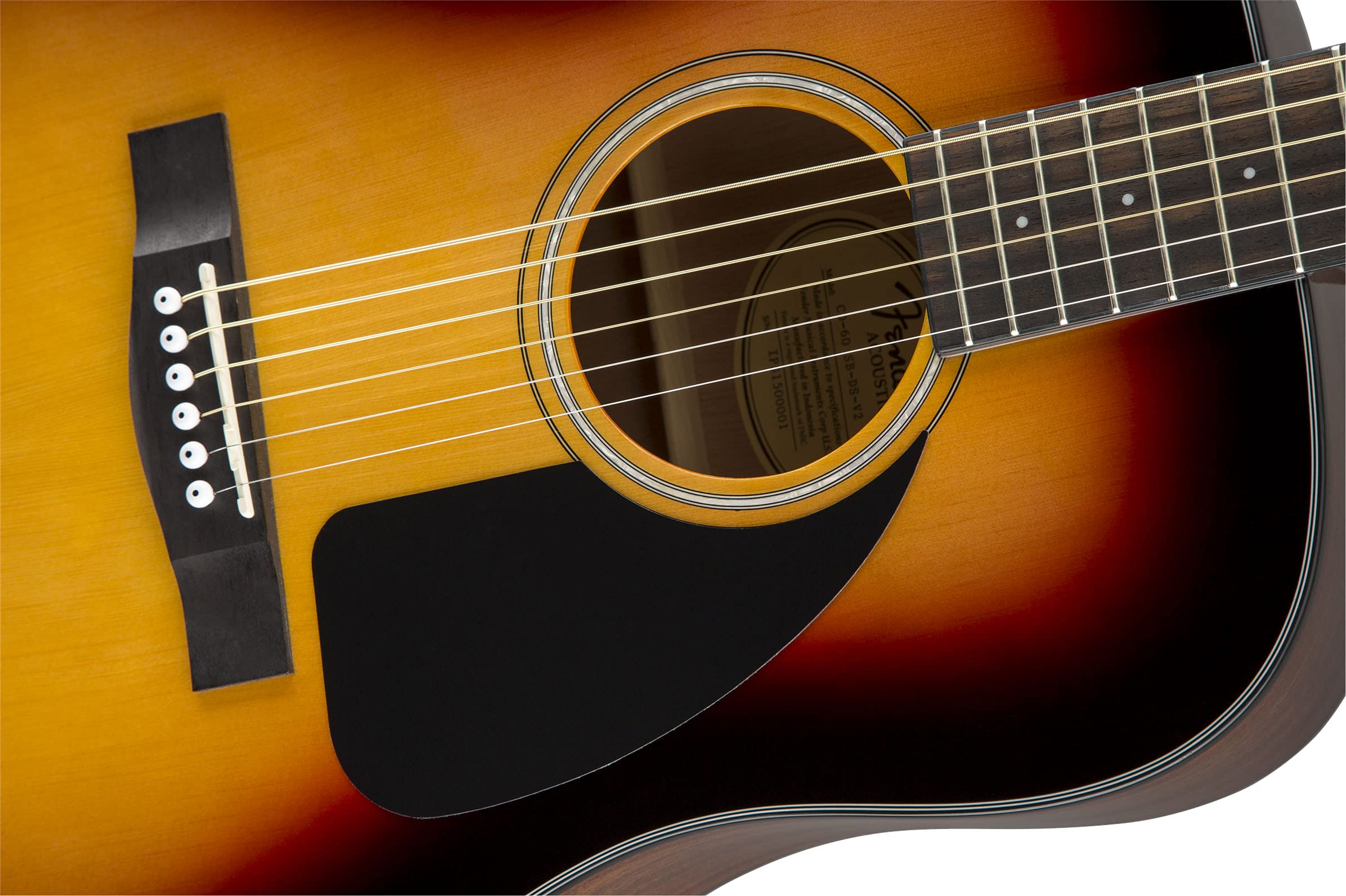 Fender 0970110232 CD-60 Dreadnought V3 Acoustic Guitar, with 2-Year Warranty, Sunburst, with Case