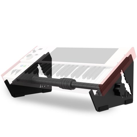 MAOTUWEILAI Adjustable Desktop Stand for MIDI Controllers, Synthesizers, Samplers & Audio Interfaces, 6.6″–10.6″ Width, 30° Angled Desktop Gear Stand with Non-Slip Pads & Front Stop