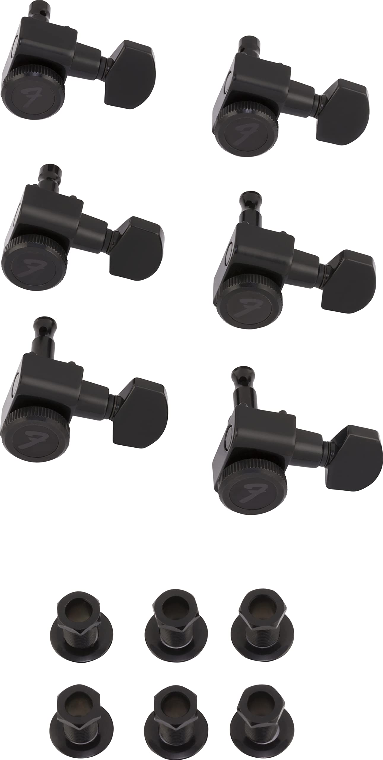 Fender 990818400 Deluxe Locking Staggered Guitar Tuners, Guitar Accessories, Black