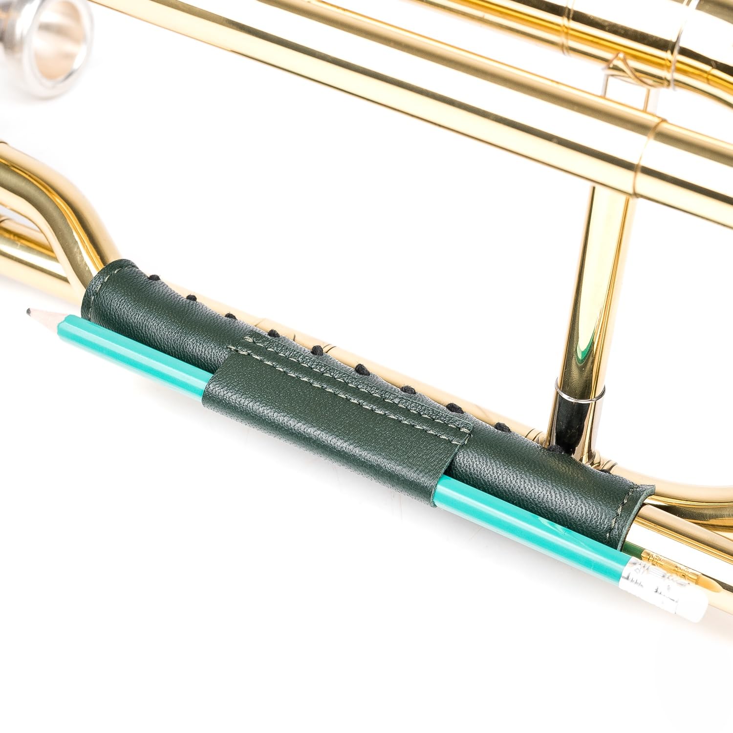 MG Leather Work Trombone Neck Guard Padded Genuine Leather Protection Trombone Neck Cover Wrap Moist Dirt Oil Protection Protective Neck Pad Accessories Green