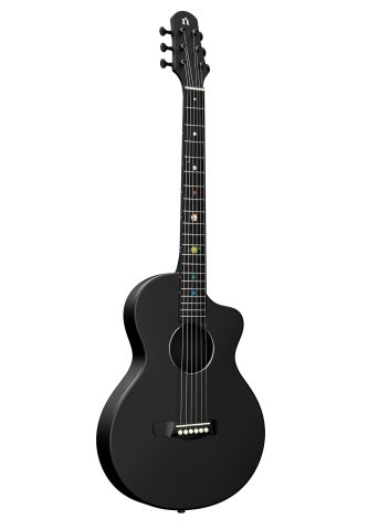 Natasha Carbon Fiber Acoustic Guitar, 38-inch Steel-string Guitarra,Durable 6-string Ultra-thin Guitar for Beginners (Black)