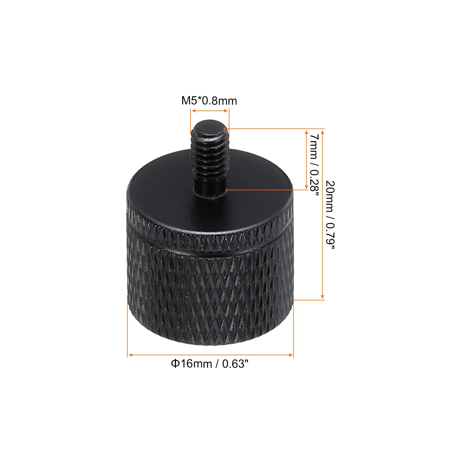 MECCANIXITY 5Pcs Mic Stand Adapter 1/4 Female to M5 Male Thread Screw Adapter Aluminum Alloy for Microphone Tripod Stand Mount, Black