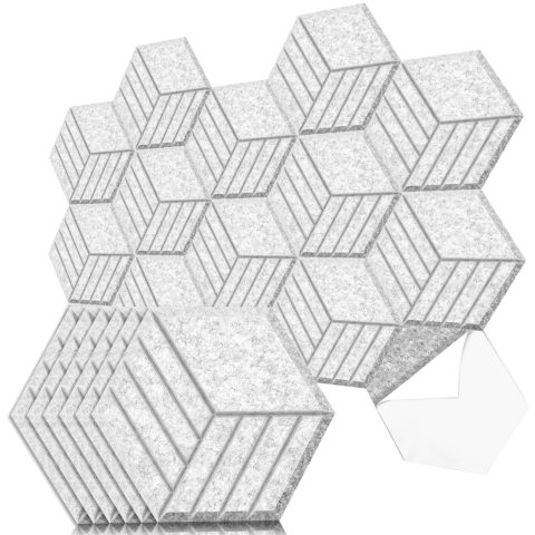 Art3dwallpanels Self Adhesive Acoustic Panels, 20 Pack, 14″ X 12″ X 0.4″