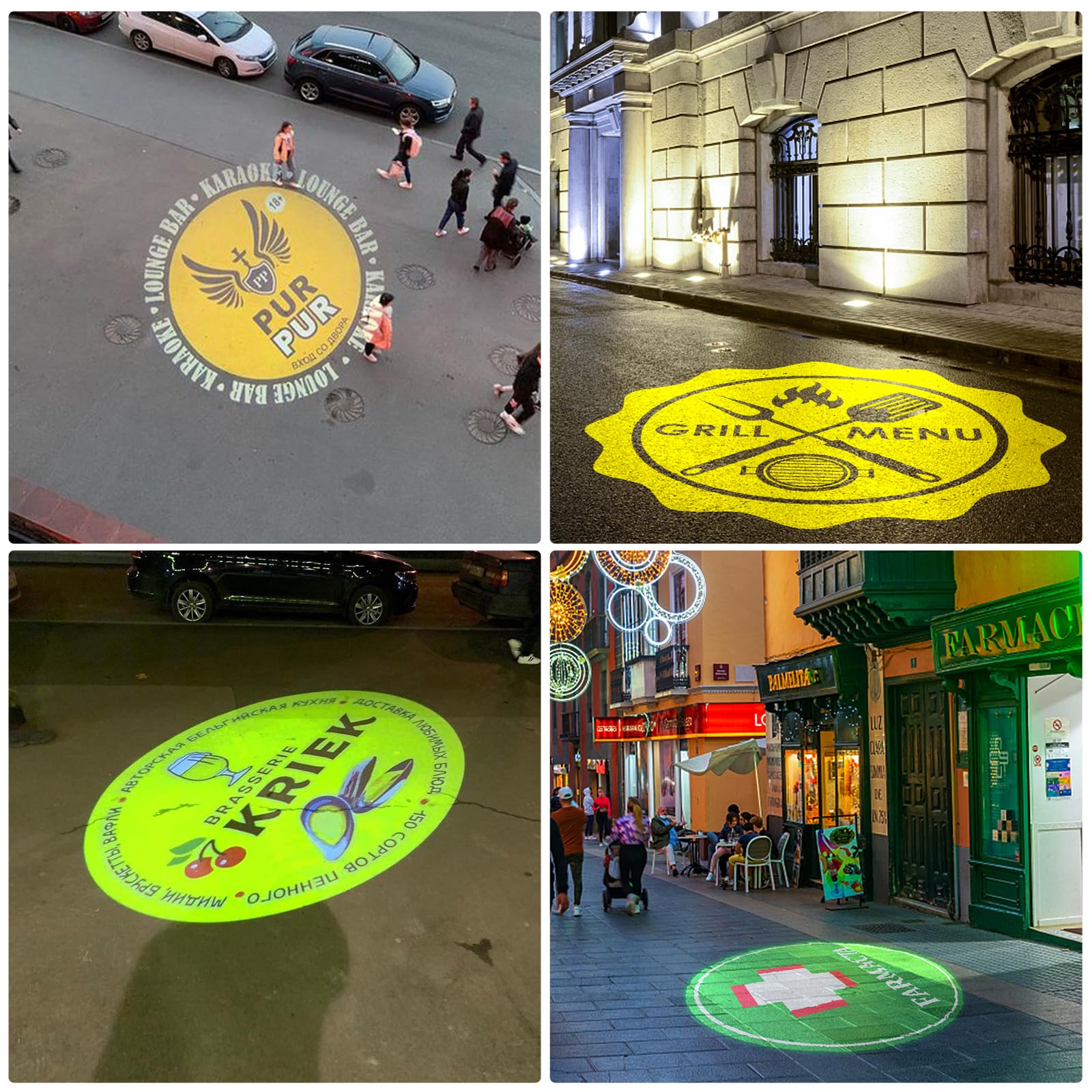 ππ¨ππ¨ π©π«π¨π£ππππ¨π« Custom Logo Lens for Bar and Company Business Outside π’π©ππ Waterproof led Lights Images to Advertising and Weddding 100watt