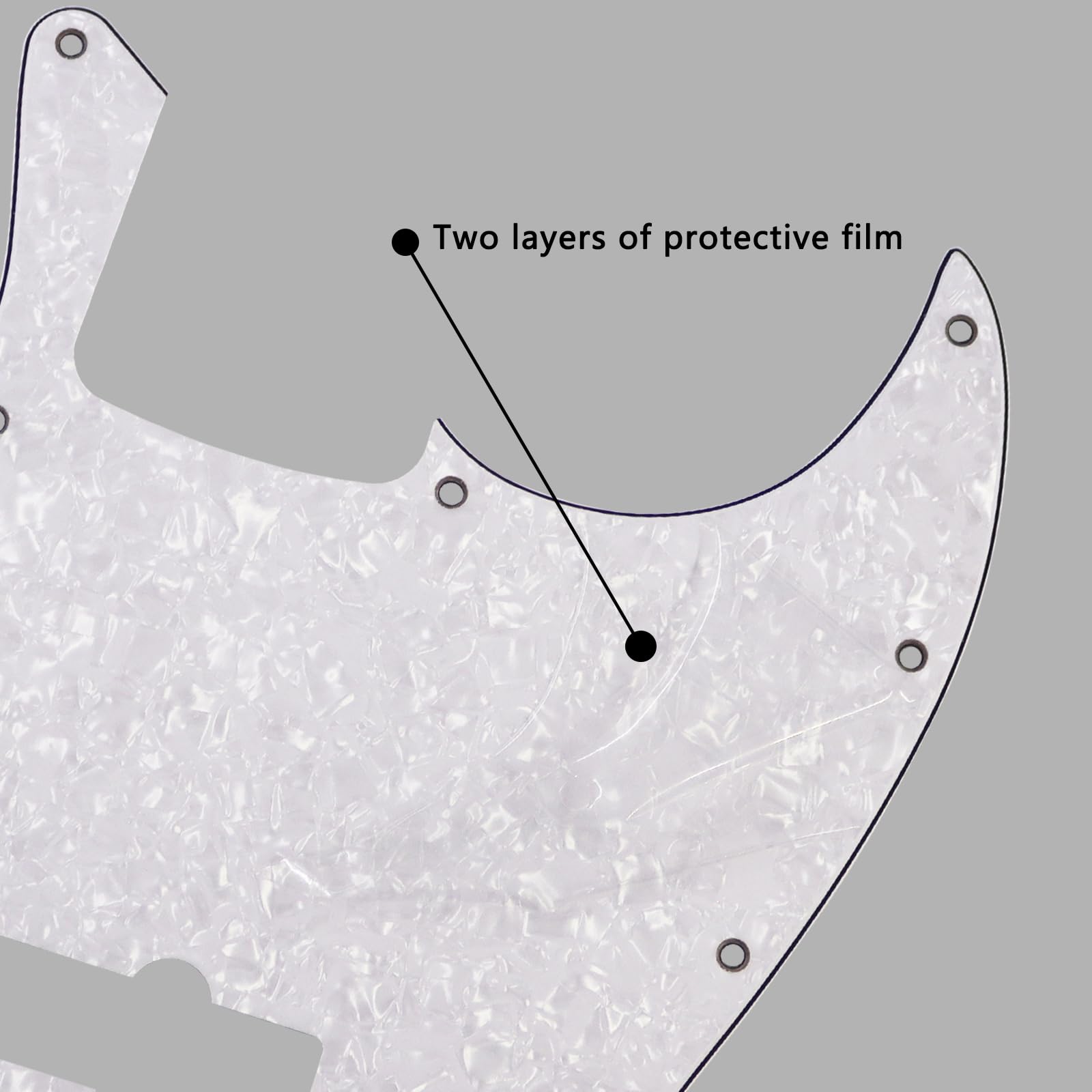 Phrilam 10-Hole Jazz Bass Pickguard for Fender 4 String, White Pearl 4Ply