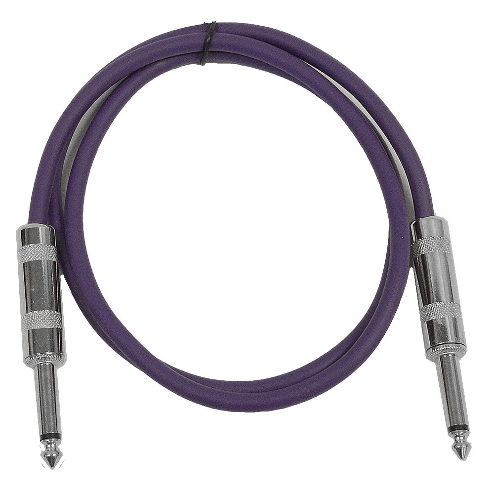 Seismic Audio – SASTSX-2 – 2 Foot TS 1/4″ Guitar, Instrument, or Patch Cable Purple