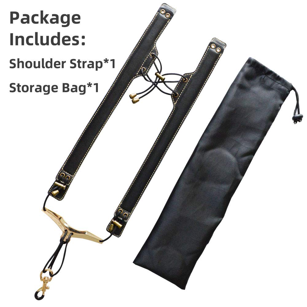 adorence Saxophone Shoulder Strap – Handmade Leather Saxophone Harness Strap, No Neck Stress, Lengthened for Tenor/Baritone/Alto – Red