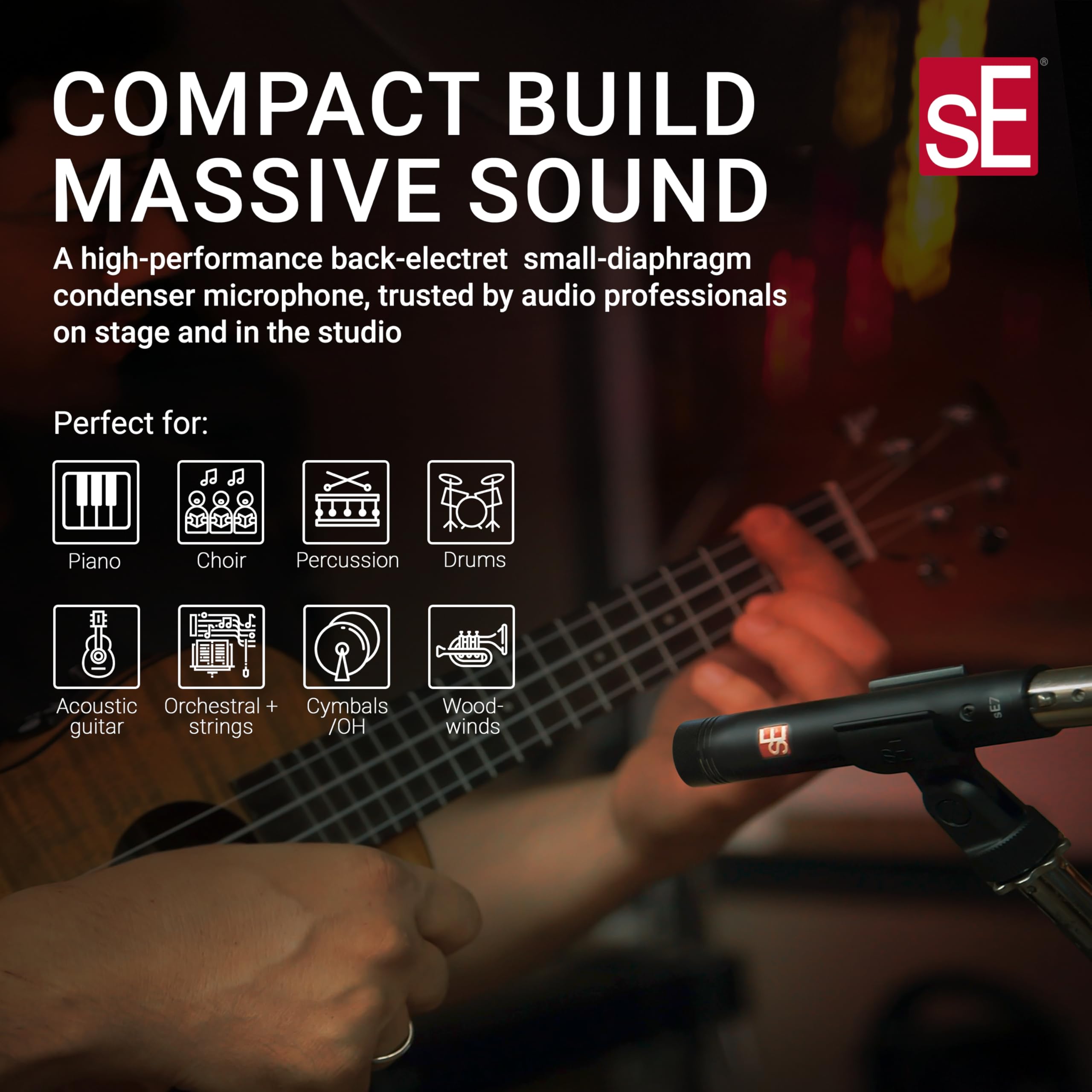 SE ELECTRONICS – sE7 Small Diaphragm Cardioid Condenser Microphone with Clip