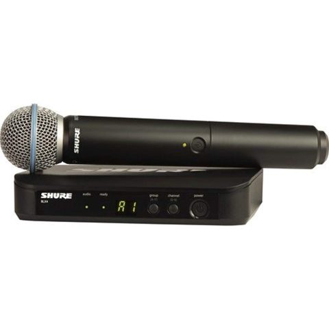 Shure BLX24/B58 UHF Wireless Microphone System – Perfect for Church, Karaoke, Vocals – 14-Hour Battery Life, 300 ft Range | Includes BETA 58A Handheld Vocal Mic, Single Channel Receiver | H8 Band