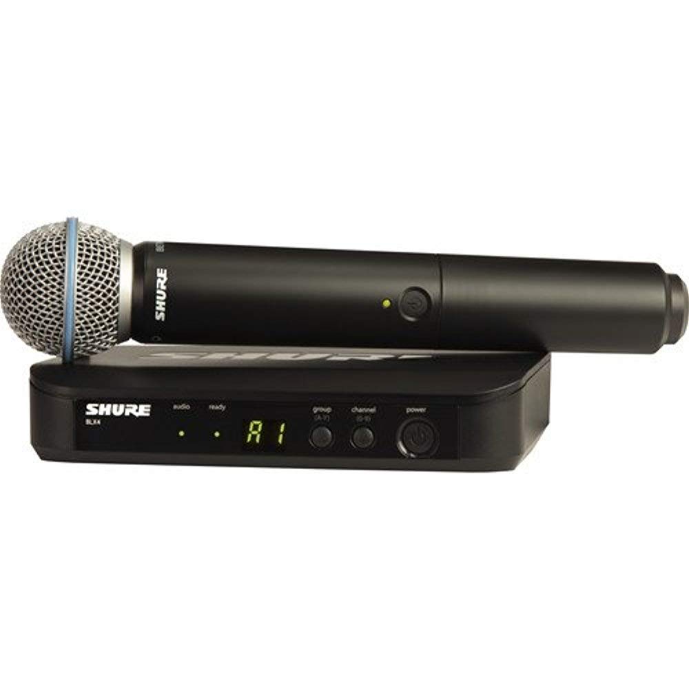 Shure BLX24/B58 UHF Wireless Microphone System – Perfect for Church, Karaoke, Vocals – 14-Hour Battery Life, 300 ft Range | Includes BETA 58A Handheld Vocal Mic, Single Channel Receiver | H8 Band