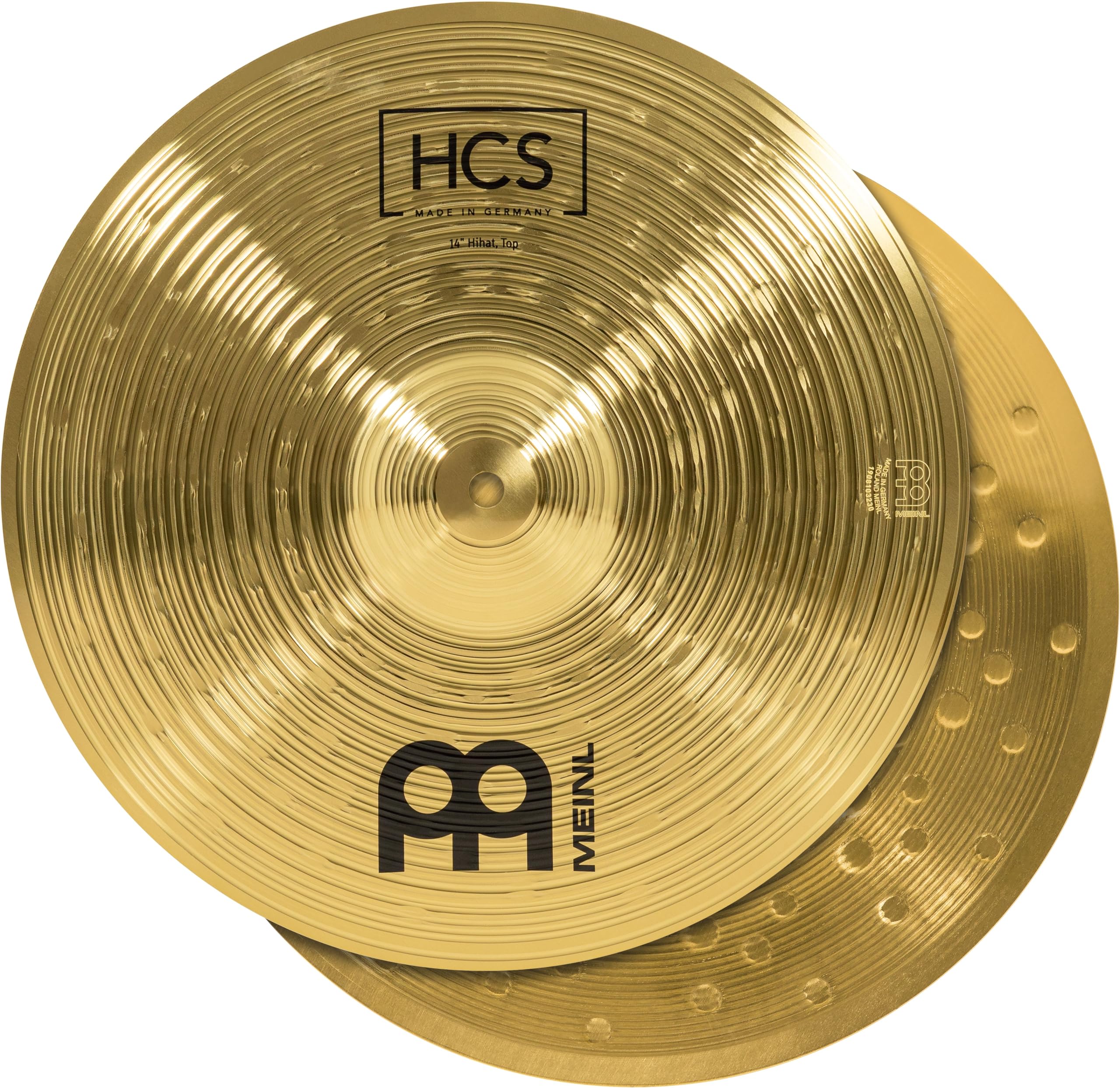 Meinl 14” Hihat (Hi Hat) Cymbal Pair – HCS Traditional Finish Brass for Drum Set, Made In Germany, 2-YEAR WARRANTY (HCS14H)