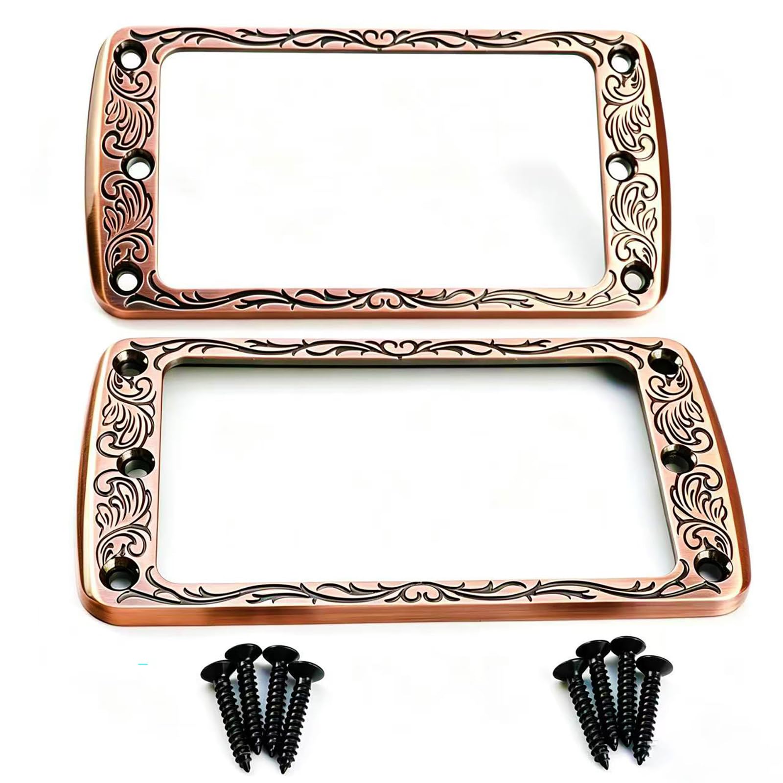 OVSAL 2 PCS Flat Metal Guitar Humbucker Pickup Ring Neck & Bridge