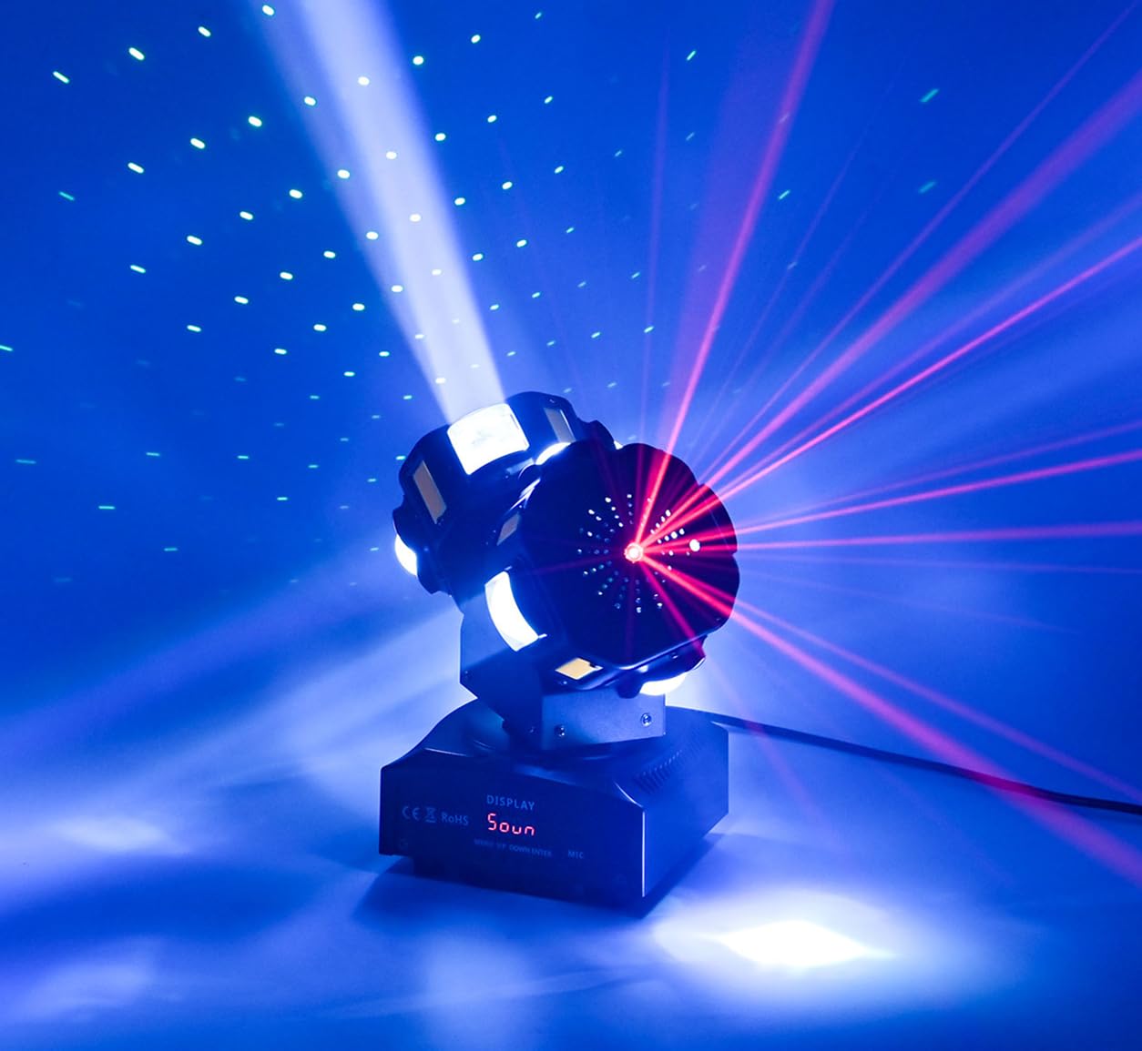 8LED Moving Head DJ Light Stage Led Lighting Pinspot Lights Uplighting Rotating Beam Lights for Events Sound Activated Light for DJ KTV Disco Party Wedding Concert Festival